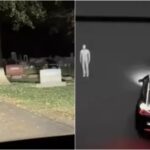 Водитель Tesla увидел загадочные силуэты на экране авто, проезжая мимо кладбища (видео)