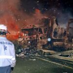 Масштабная ДТП в Японии: из-за гололеда на автобане столкнулись и загорелись 67 авто