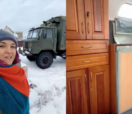 С холодильником и диваном: на Волыни из старого ГАЗ-66 сделали удобный дом на колесах (фото)