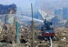 Рятувальники гасили пожежу на Херсонщині за допомогою роботизованого комплексу