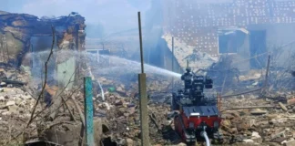 Рятувальники гасили пожежу на Херсонщині за допомогою роботизованого комплексу